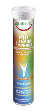 Piu' Vitamine e Minerali Gusto Lemon Lime 20 Compresse Efferfescenti