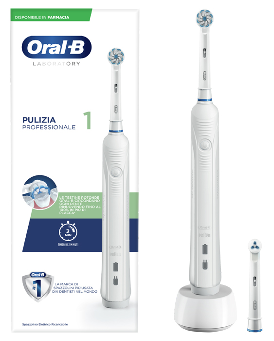 Oral-B Pro 1 750 spazzolino elettrico+ custodia DESIGN EDITION bianco