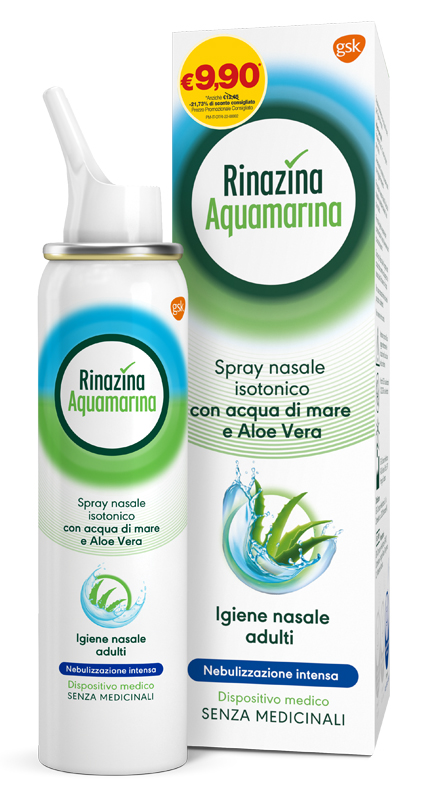 Rinazina Aquamarina Isotonica Aloe Spray Nebulizzazione Delicata 100 ml,  compra online su Farmacia delle Terme