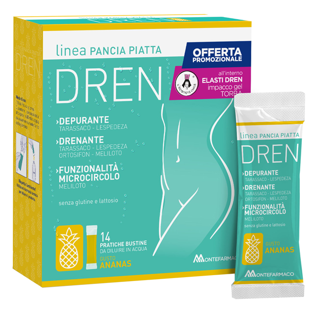 Pancia Piatta Dren Ananas 14 Bustine Stick Pack + Torba Drenante