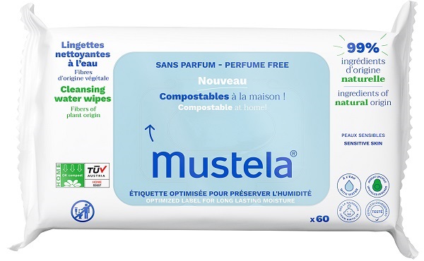 Mustela Salviette Acqua Compostabili 60 Pezzi