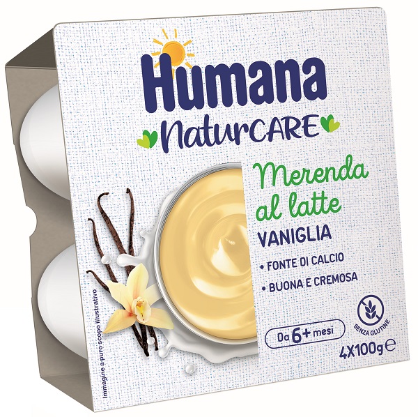 Humana Merenda Vaniglia 4 Vasetti da 100 g