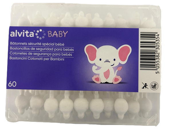 Alvita Baby Bastoncini Cotonati 60 Pezzi