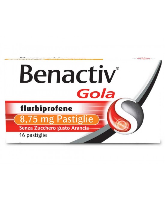 BENACTIV GOLA 16 PASTIGLIE 8,75MG GUSTO ARANCIA SENZA ZUCCHERO