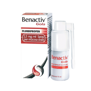 BENACTIV GOLA SPRAY PER MUCOSA ORALE 15 ML 0,25%