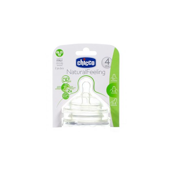 Chicco Tettarella Original Touch flusso regolabile 2-4 m+ Caucciu' 2 Pezzi