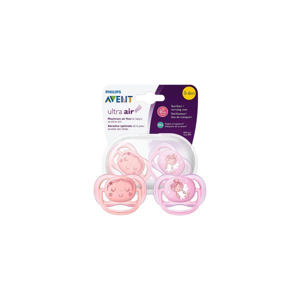 Philips Avent Ultra Air Succhietto Balena/stella Femmina 6-18 Mesi 2 Pezzi