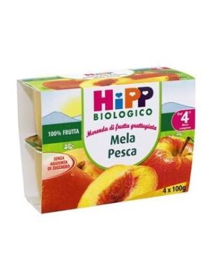 Hipp Bio Frutta Grattuggiata Mela Pesca 4x100 g