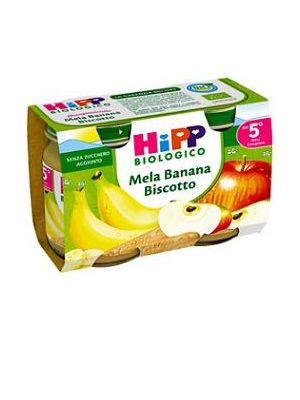 Hipp Bio Omogeneizzato Mela Banana Biscotto 2x125 g