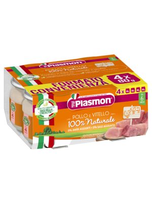 Plasmon Omogeneizzato Pollo Vitello 4 Pezzi 80 g