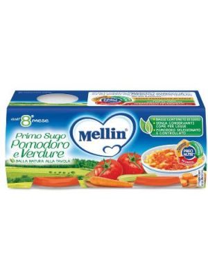 Mellin Primo Sugo Pomodoro e Verdure 2 Vasetti da 80 g