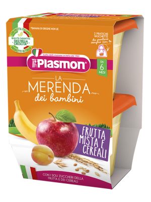 Plasmon la Merenda dei Bambini Merende Frutta Cereali Asettico 2 x 120 g