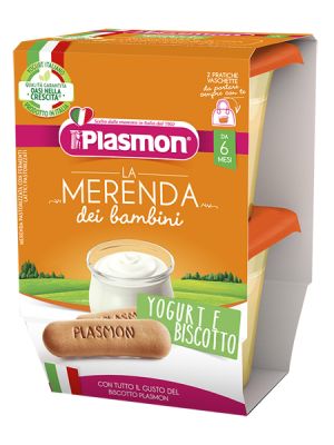 Plasmon la Merenda dei Bambini Sapore di Natura Yogurt Biscotto Asettico 2 x 120 g