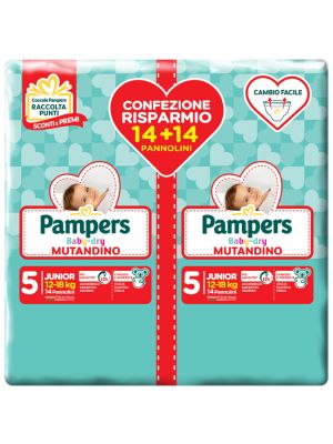 Pampers Baby Dry Pannolino a Mutandina Duo Dwct Junior 28 Pezzi