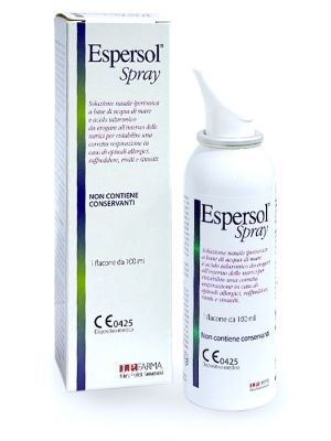 Soluzione Nasale Espersol Spray Ipertonica a Base di Acqua di Mare e Acido Ialuronico 0,02% 100ml