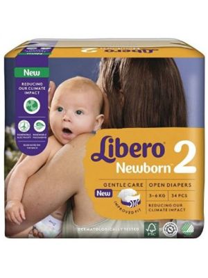 Libero Newborn Pannolino per Bambino Taglia 2 3-6 34 Pezzi