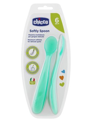 Chicco Cucchiaio Silicone Maschile bi Pack 6m+