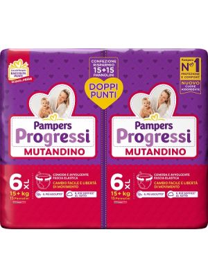 Pampers Progressi Mutandino Extra Large Pacco Doppio 30 Pezzi