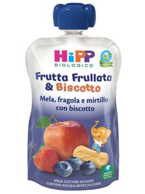 Hipp Bio Frutta Frull&biscotto Mela Fragola Mirtillo Biscotto 90 g