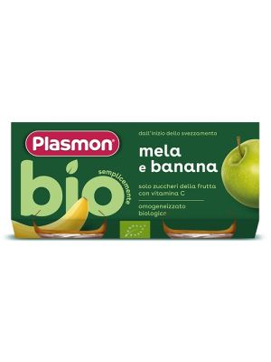 Plasmon Omogeneizzato Bio Banana Mela 2 Vasetti x 80 g