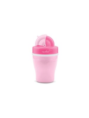 Nuvita Tazza con Cannuccia e Doppio Isolamento Termico Rosa18 m+ 200 ml