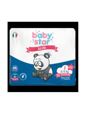 Pannolini Babystar Slim 2/5kg Taglia 1 New Born 22 Pezzi