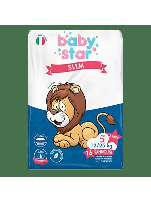 Pannolini Babystar Slim 12/25kg Taglia 5 Junior 16 Pezzi