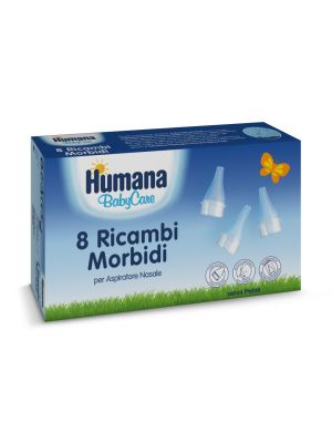 SET RICAMBI MORBIDI PER ASPIRATORE NASALE HUMANA 8 PEZZI